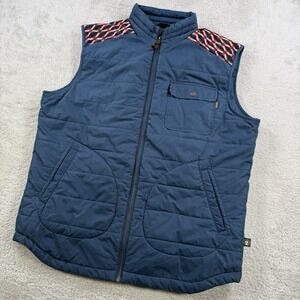 Howler Brothers Vest Mens Large Navy Aztec Primaloft Insulated Full Zip Puffer